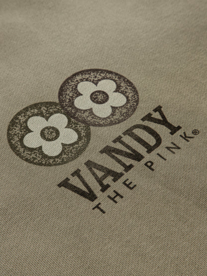 【VANDY THE PINK - ヴァンディー・ザ・ピンク】CLASSIC LOGO FLOWER HOODIE (フーディー/ウォッシュドカーキ)
