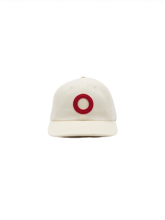 【POP TRADING COMPANY - ポップ トレーディング カンパニー】O SIXPANEL HAT / WHITE/HAUTE RED (キャップ/オフホワイト/オートレッド)