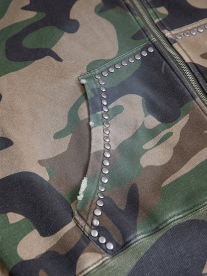 【VANDY THE PINK - ヴァンディー・ザ・ピンク】CAMO STUDDEDZIP UP / CAMO (フーディー/カモ)