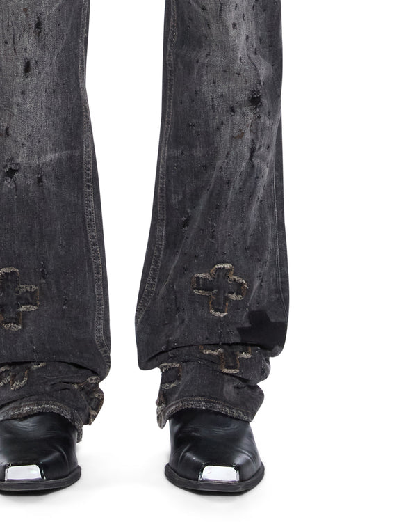 KSUBI スビ　BRONKO ASHER BLACK SHOTGUN フレア KSUBI - スビ】BRONKO ASHER BLACK SHOTGUN / BLACK (パンツ/ブラック