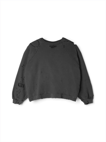 【BASKETCASE  - バスケットケース】RETREAT REPAIRED CREWNECK / VINTAGE BLACK (スウェット/ヴィンテージブラック)
