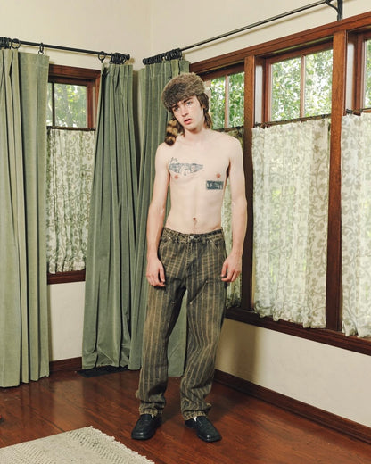 【BASKETCASE  - バスケットケース】HENCH, double knee pants (hickory) / WASHED BROWN (パンツ/ウォッシュドブラウン)
