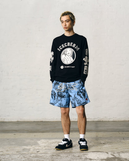【ICE CREAM - アイスクリーム】MULTI GRAFPHIC LS TEE / BLACK (L.S/ブラック)