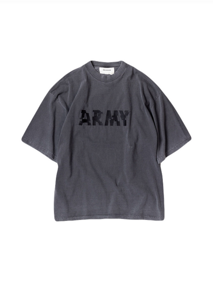 【ANACHRONORM - アナクロノーム】  ANNK-004 ARMY GLITCH EMBROIDERY S/S T-S / CHARCOAL (Tシャツ/チャコール)