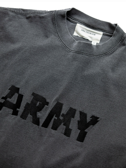 【ANACHRONORM - アナクロノーム】  ANNK-004 ARMY GLITCH EMBROIDERY S/S T-S / CHARCOAL (Tシャツ/チャコール)