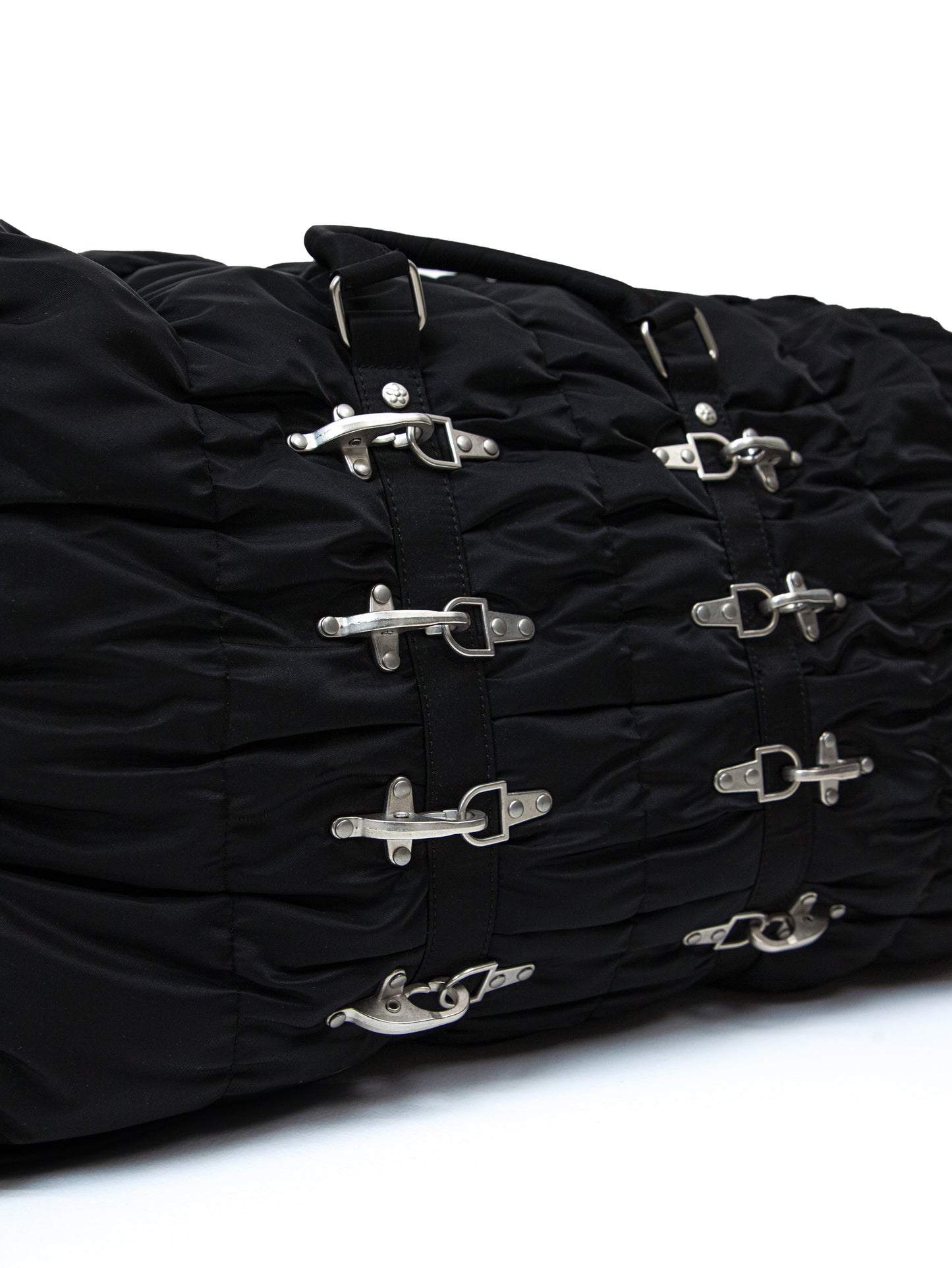 【VANDY THE PINK - ヴァンディー・ザ・ピンク】QUILTED LETTUCE KEEPALL / BLACK (バッグ/ブラック)