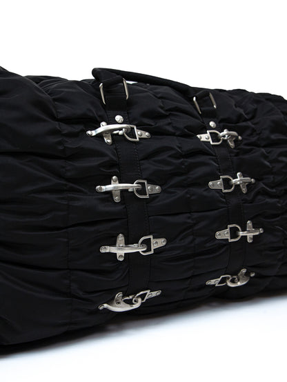 【VANDY THE PINK - ヴァンディー・ザ・ピンク】QUILTED LETTUCE KEEPALL / BLACK (バッグ/ブラック)