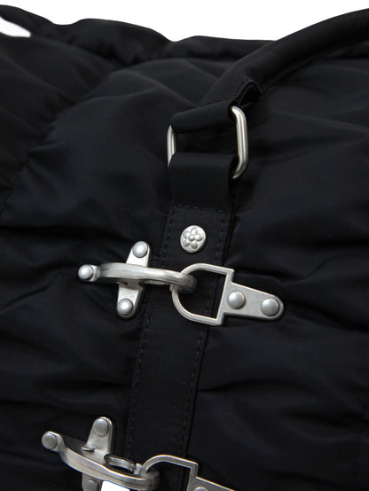 【VANDY THE PINK - ヴァンディー・ザ・ピンク】QUILTED LETTUCE KEEPALL / BLACK (バッグ/ブラック)