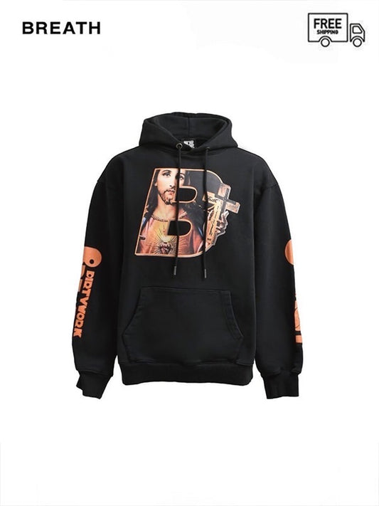 【BREATH - ブレス】 JESUS LOGO PULLOVER HOODIE/BLACK(フーディー/ブラック)