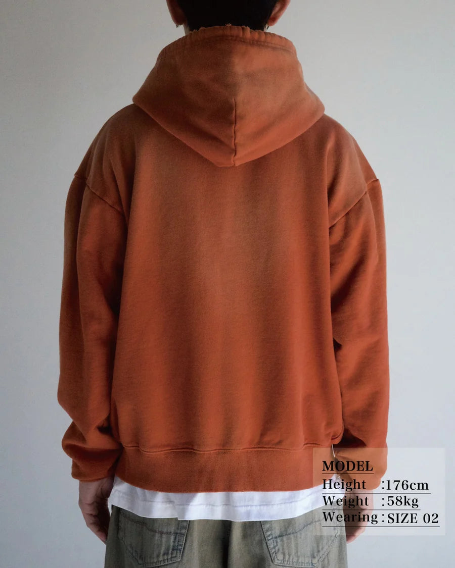 【ANACHRONORM - アナクロノーム】FADED FULL ZIP HOODIE / ORANGE (パーカー/オレンジ)