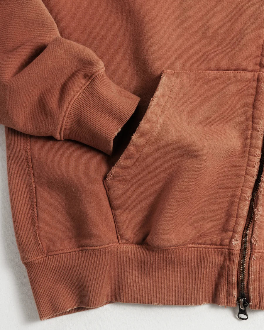 【ANACHRONORM - アナクロノーム】FADED FULL ZIP HOODIE / ORANGE (パーカー/オレンジ)