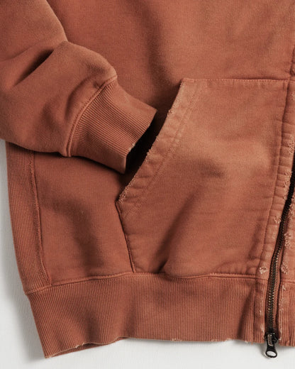【ANACHRONORM - アナクロノーム】FADED FULL ZIP HOODIE / ORANGE (パーカー/オレンジ)