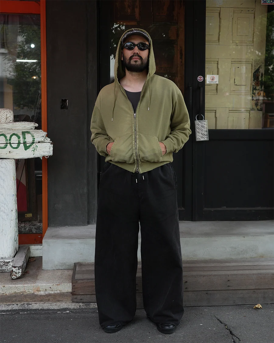 【ANACHRONORM - アナクロノーム】FADED FULL ZIP HOODIE / GREEN (パーカー/グリーン)