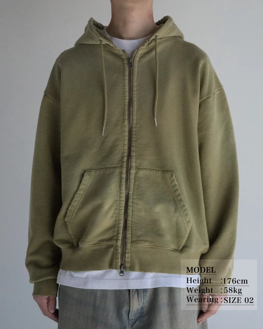 【ANACHRONORM - アナクロノーム】FADED FULL ZIP HOODIE / GREEN (パーカー/グリーン)