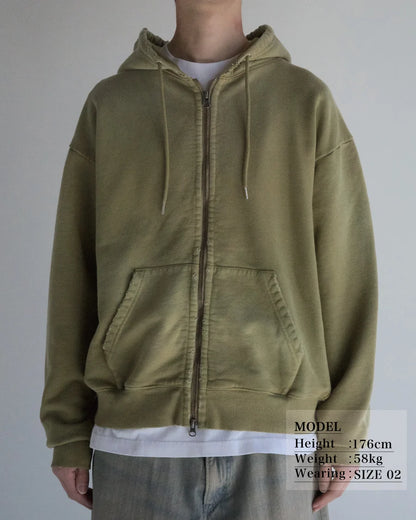 【ANACHRONORM - アナクロノーム】FADED FULL ZIP HOODIE / GREEN (パーカー/グリーン)