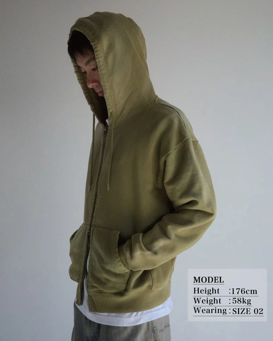 【ANACHRONORM - アナクロノーム】FADED FULL ZIP HOODIE / GREEN (パーカー/グリーン)