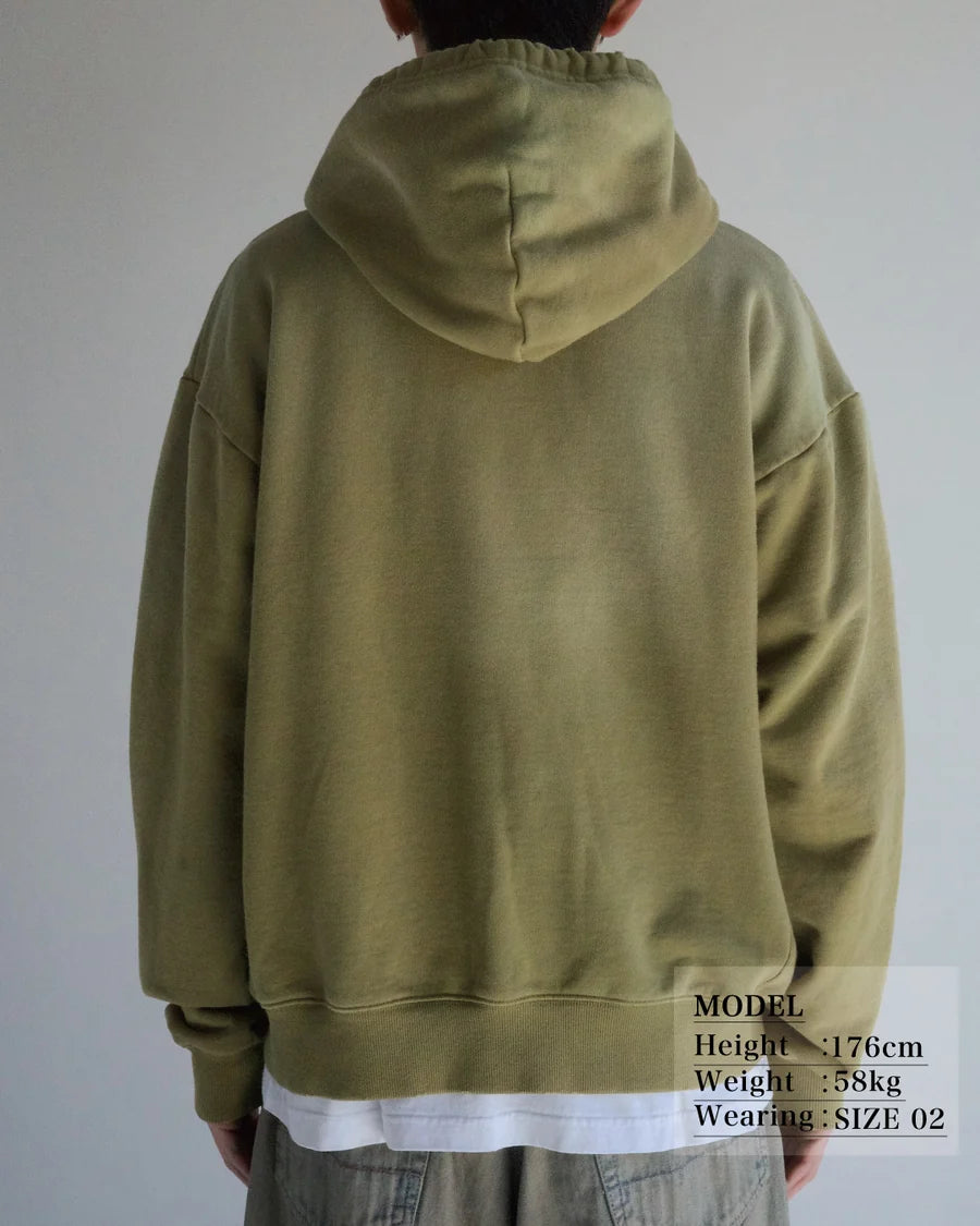【ANACHRONORM - アナクロノーム】FADED FULL ZIP HOODIE / GREEN (パーカー/グリーン)