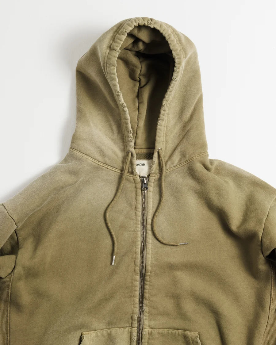 【ANACHRONORM - アナクロノーム】FADED FULL ZIP HOODIE / GREEN (パーカー/グリーン)