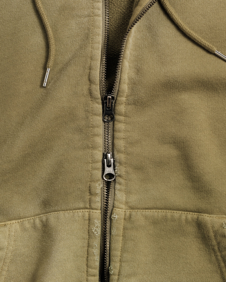 【ANACHRONORM - アナクロノーム】FADED FULL ZIP HOODIE / GREEN (パーカー/グリーン)