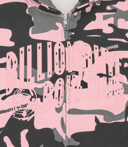 【Billionaire Boys Club-ビリオネアボーイズクラブ】 ARCHLOGO CAMO ZIP THROUGH HOOD / PINK CAMO (パーカー/ピンクカモ)