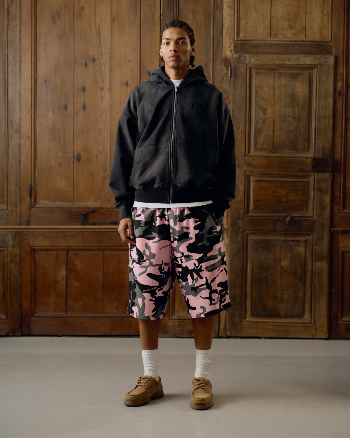 【Billionaire Boys Club-ビリオネアボーイズクラブ】 OVERSIZED CAMO SWEATSHORTS / PINK CAMO (ショーツ/ピンクカモ)