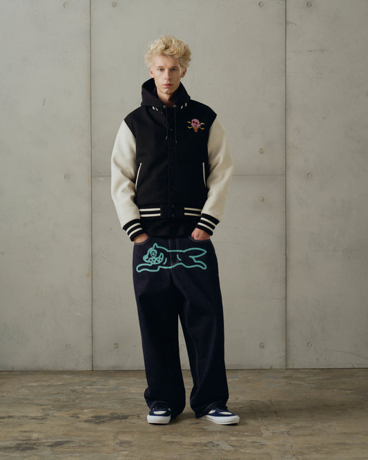 【ICE CREAM - アイスクリーム】CONES & BONES VARSITY JACKET / BLACK (ジャケット/ブラック)