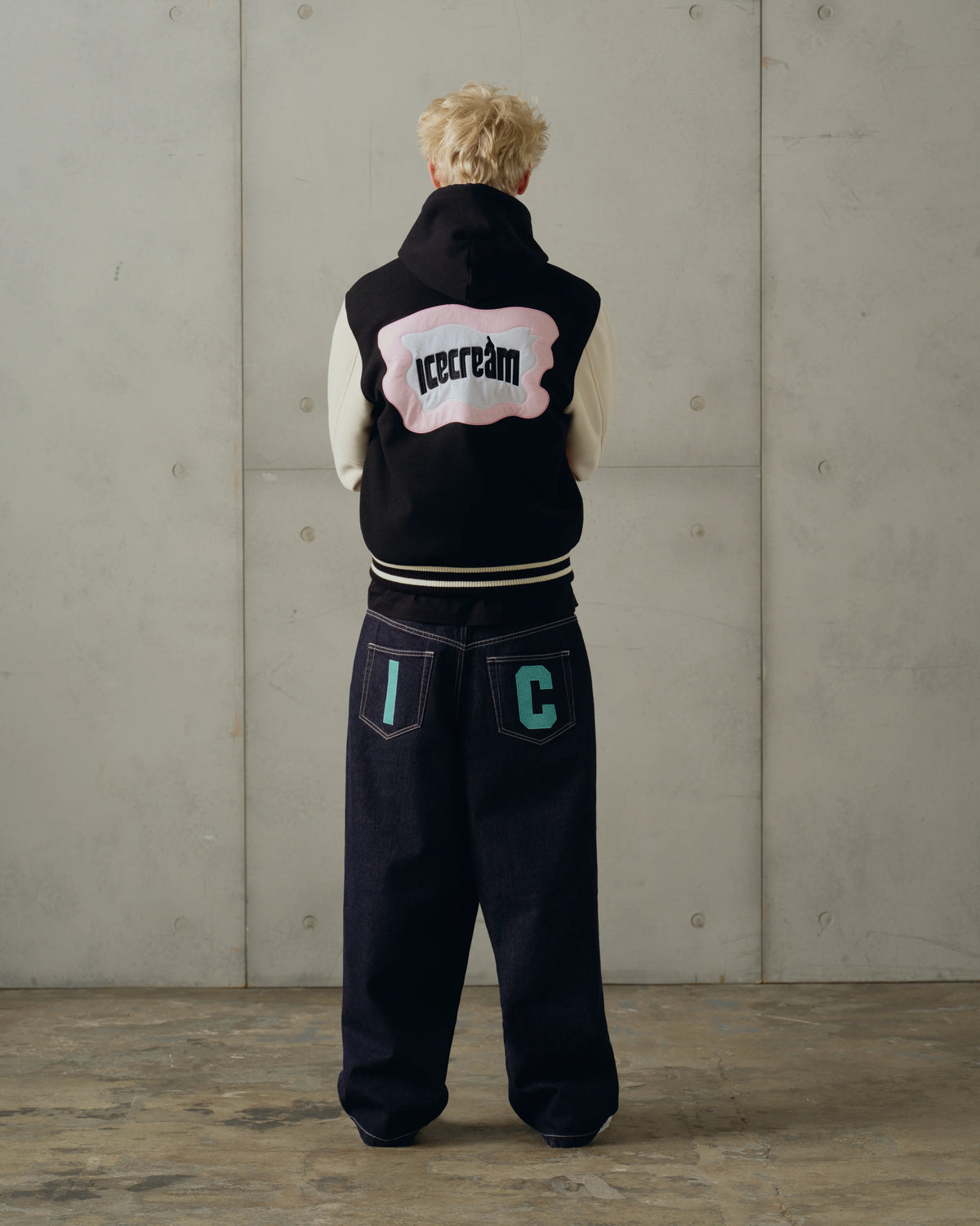 【ICE CREAM - アイスクリーム】CONES & BONES VARSITY JACKET / BLACK (ジャケット/ブラック)