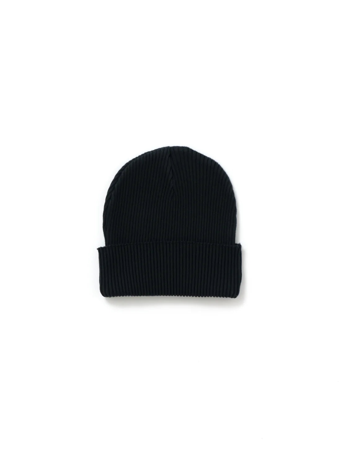 【Perfect ribs® × ALM】"SMILE Patch" Rib Beanie Cap / Black×Black(ニット帽/ブラック×ブラック)