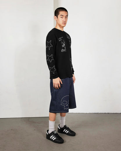 【PLEASURES - プレジャーズ】MISLED THERMAL LONG SLEEVE  / BLACK (L.S/ブラック)