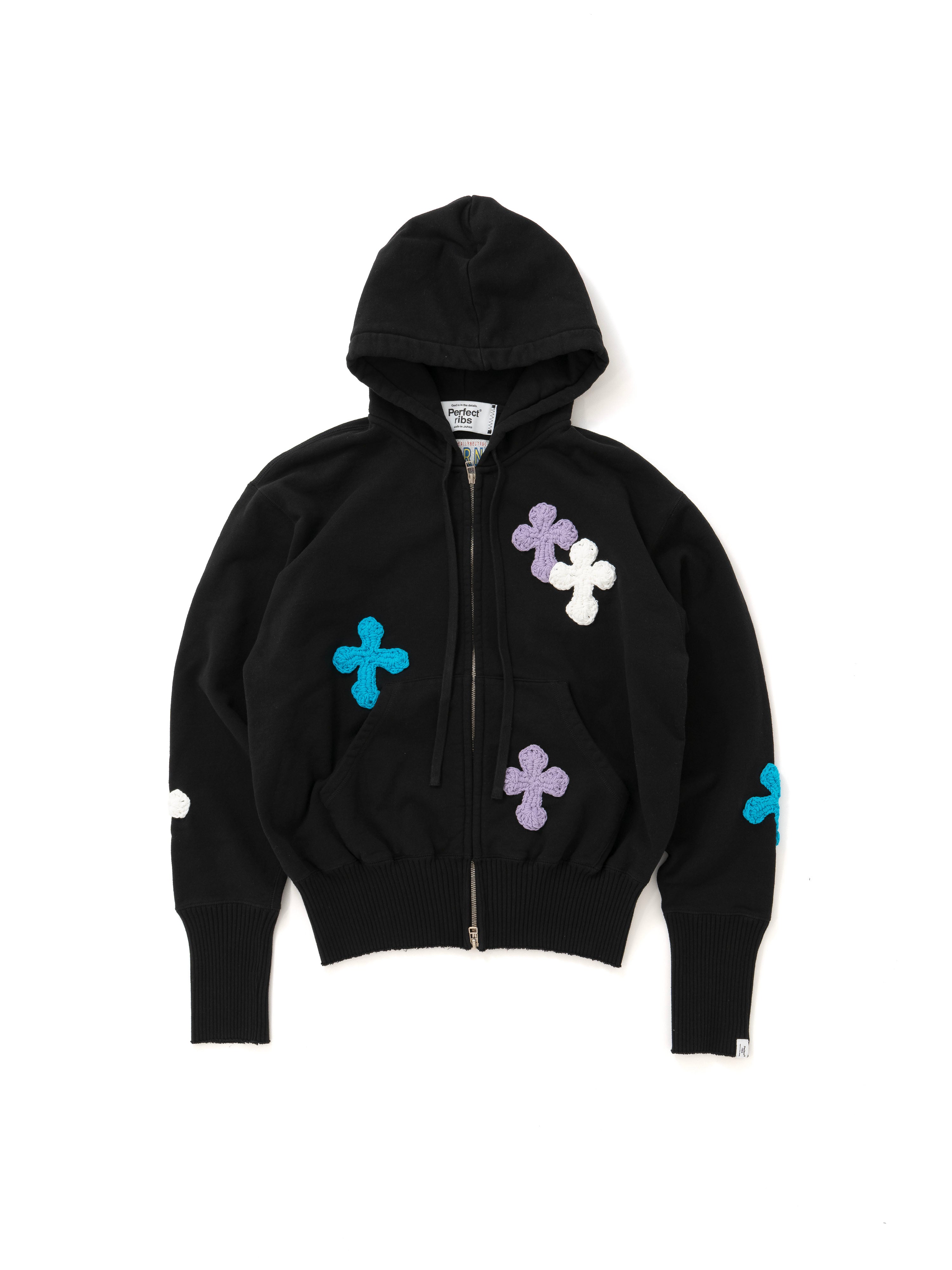 Perfect ribs® × Y.A.R.N. 】Basic Zip Hoodie / Black(パーカー