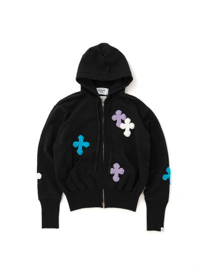 【Perfect ribs® × Y.A.R.N. 】Basic Zip Hoodie / Black(パーカー/ブラック)