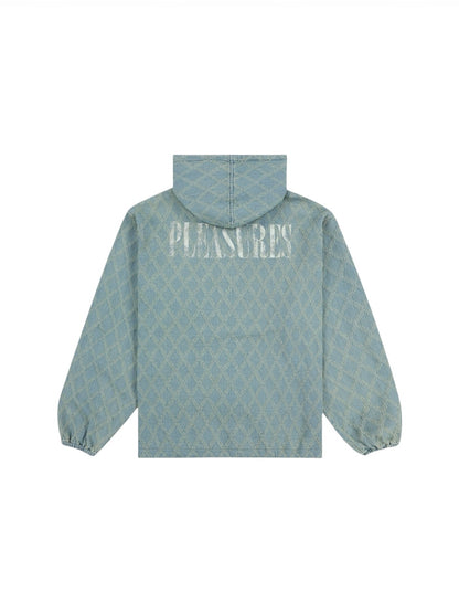 【PLEASURES - プレジャーズ】DIAMOND JACQUARD ZIP HOODIE / LIGHI INDIGO (フーディ/ライトインディゴ)