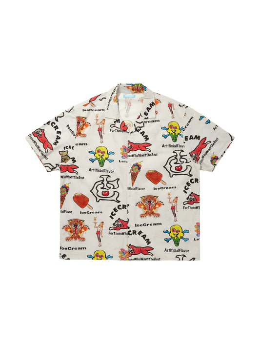 【ICE CREAM - アイスクリーム】OPEN COLLAR SS SHIRT / IVORY (シャツ/アイボリー)
