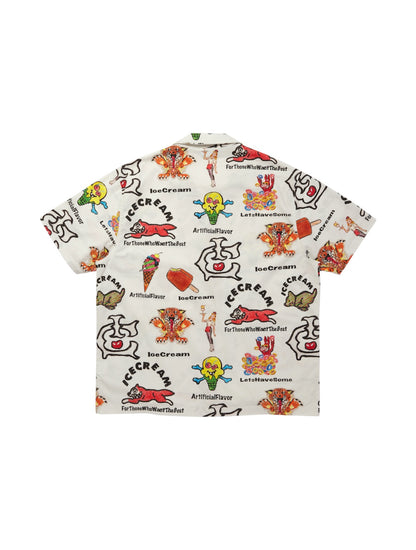 【ICE CREAM - アイスクリーム】OPEN COLLAR SS SHIRT / IVORY (シャツ/アイボリー)