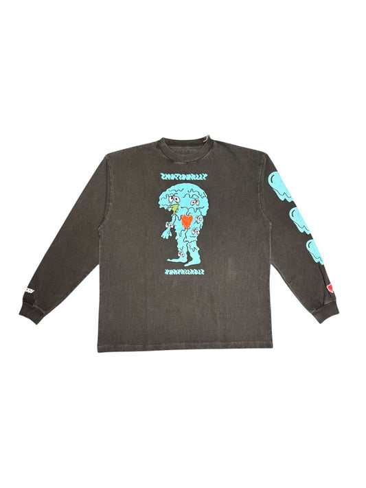 【EMOTIONALLY UNAVAILABLE - エモーショナリー アンアベイラブル】EU BG MELTING LS TEE / BLACK  (ロンT/ブラック)