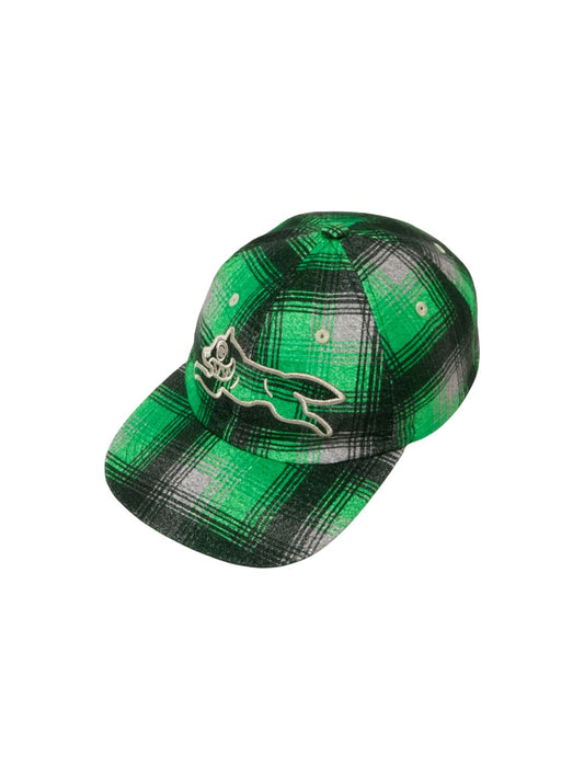 【ICE CREAM - アイスクリーム】APPLIQUE LOGO FLANNEL CHECK CAP / GRAY/GREEN (キャップ/グレー/グリーン)
