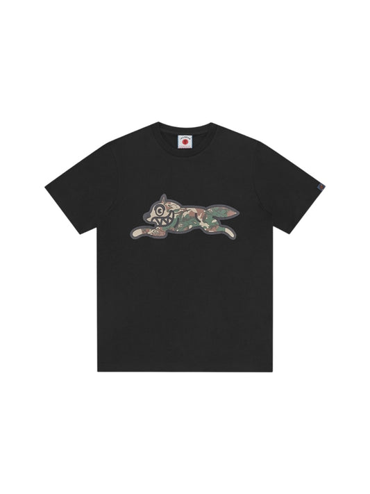 【ICE CREAM - アイスクリーム】WOODLAND CAMO RUNNING DOG T-SHIRT / BLACK (Tシャツ/ブラック)