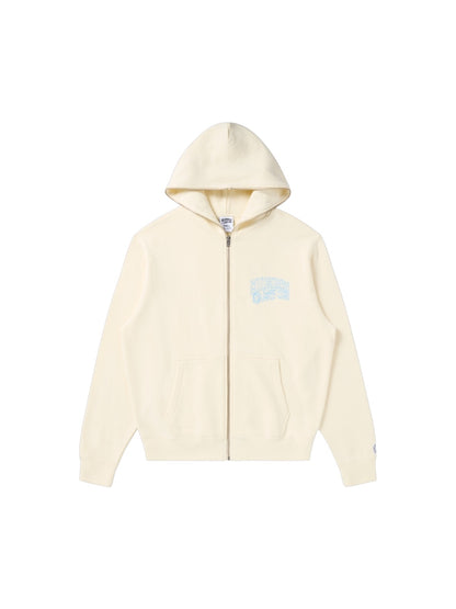 【Billionaire Boys Club-ビリオネアボーイズクラブ】 BB SMALL CURVE ZIP FRONT HOODIE / WINTER WHITE (フーディー/ウィンターホワイト)