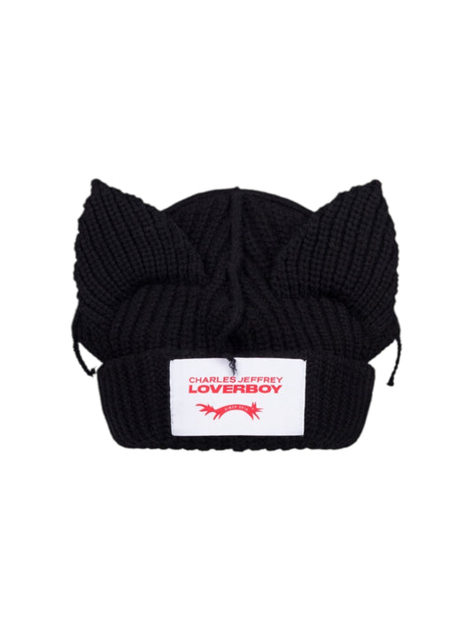 【Charles Jeffrey Loverboy - チャールズ ジェフリー ラバーボーイ】CHUNKY EARS BEANIE / BLACK (ビーニー/ブラック)