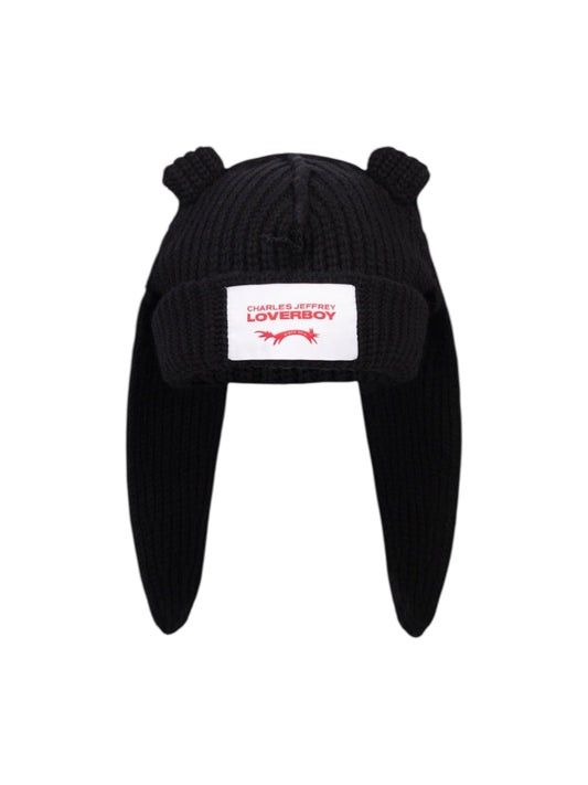 【Charles Jeffrey Loverboy - チャールズ ジェフリー ラバーボーイ】CHUNKY RABBIT BEANIE / BLACK (ビーニー/ブラック)
