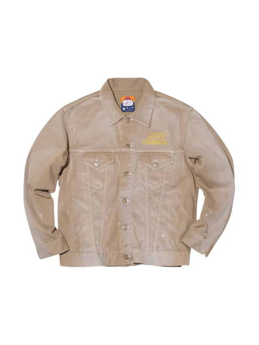 【SWJP - エスダブリュージェイピー】PIQUE TRUCKER JACKET / BEIGE（ジャケット/ベージュ)