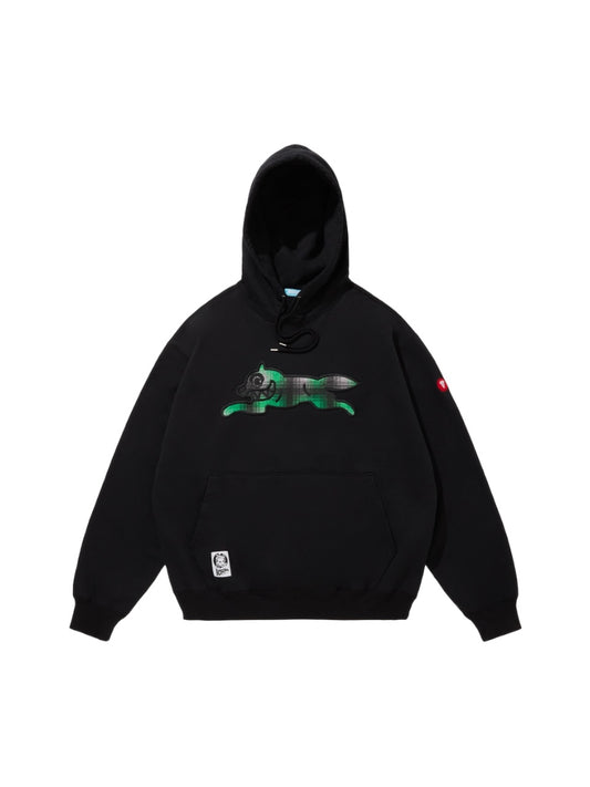 【ICE CREAM - アイスクリーム】APPLIQUE LOGO HOODIE RUNNING DOG / BLACK/GREEN (フーディ/ブラック/グリーン)