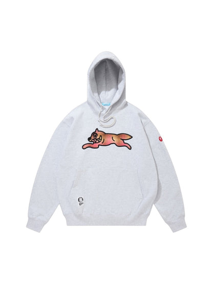 【ICE CREAM - アイスクリーム】APPLIQUE LOGO HOODIE RUNNING DOG / GRAY/PINK (フーディ/グレー/ピンク)
