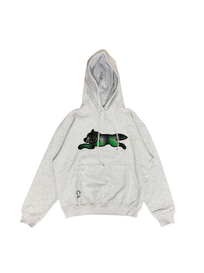 【ICE CREAM - アイスクリーム】APPLIQUE LOGO HOODIE RUNNING DOG / GRAY/GREEN (フーディ/グレー/グリーン)