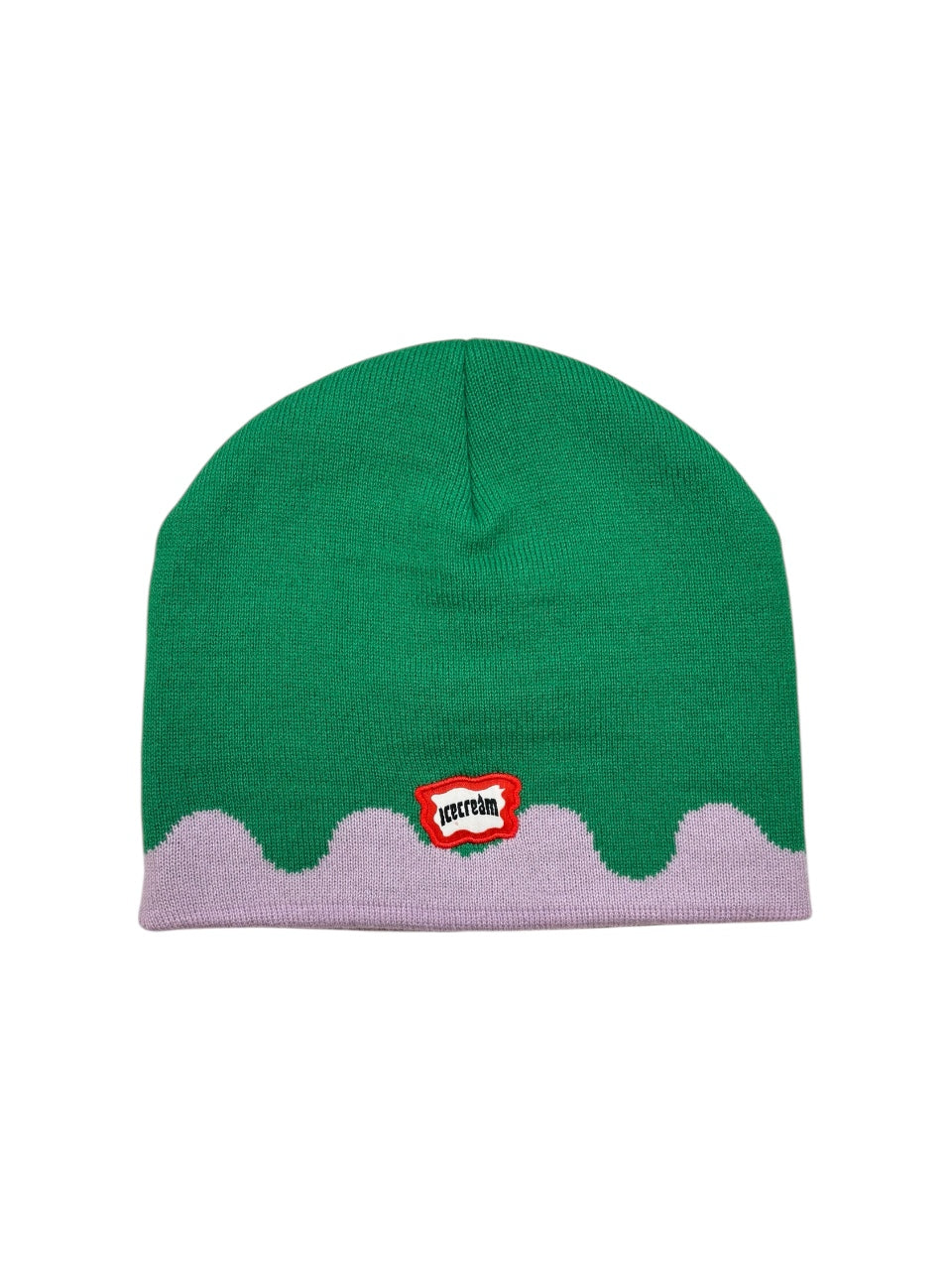 【ICE CREAM - アイスクリーム】TWO TONE JACQUARD DRIP KNIT CAP / RUSH MEADOW (ビーニー/ラッシュメドウ)