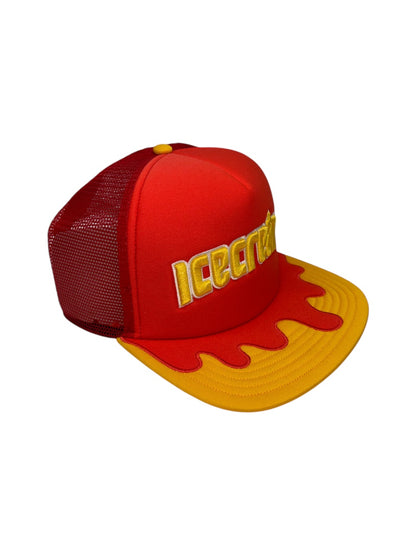 【ICE CREAM - アイスクリーム】DRIPPY TRUCKER HAT / FIERY RED (キャップ/ファイアリーレッド)