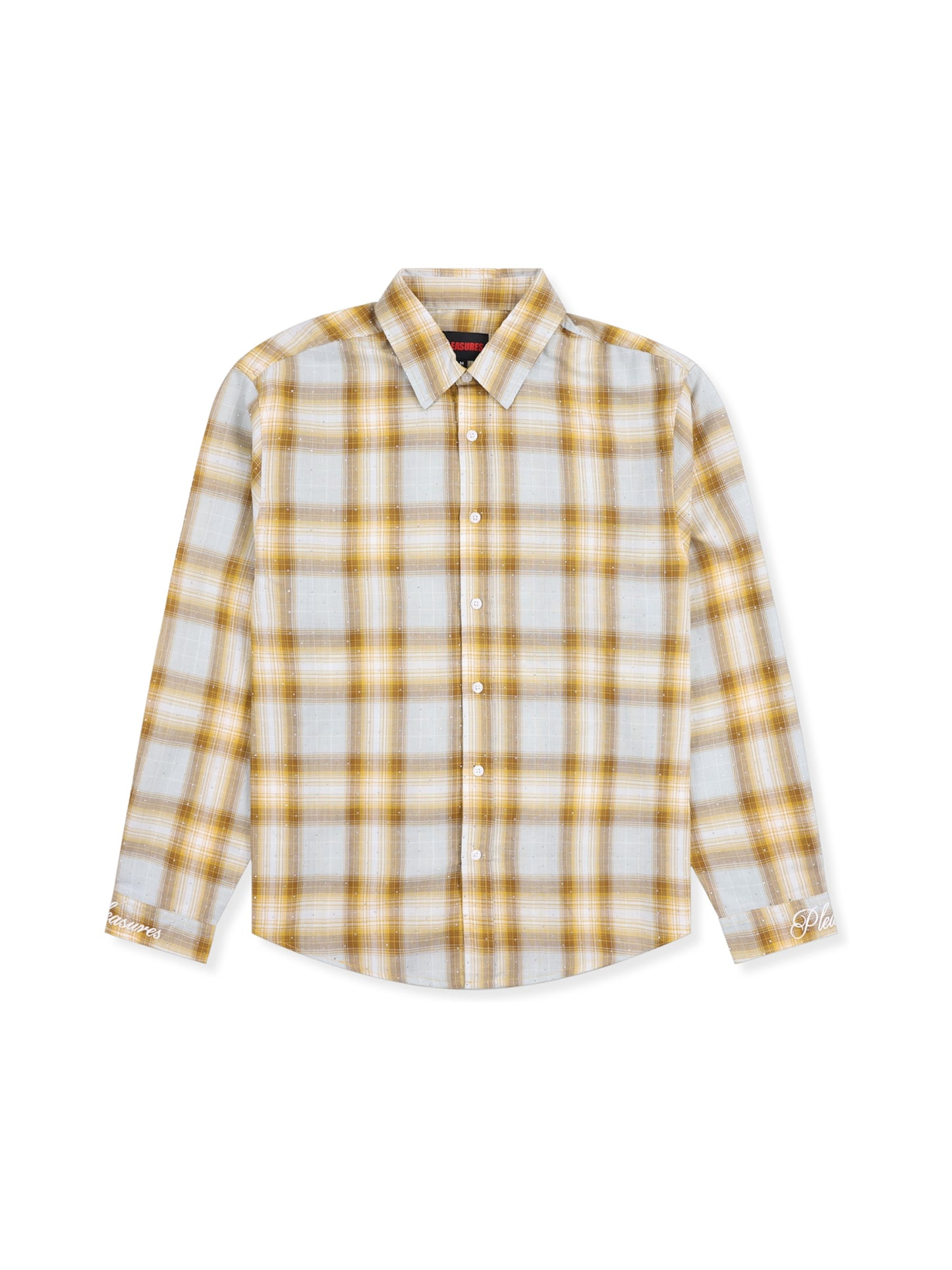 【PLEASURES - プレジャーズ】DIZZLE BUTTON UP / DIJON (シャツ/ディジョン)