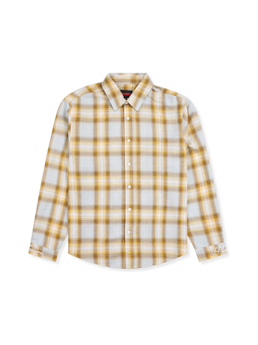 【PLEASURES - プレジャーズ】DIZZLE BUTTON UP / DIJON (シャツ/ディジョン)