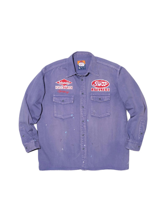 【SWJP - エスダブリュージェイピー】SWJP ATELIER SHIRT / LT PURPLE（シャツ/ライトパープル)