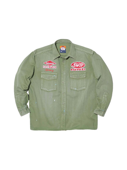 【SWJP - エスダブリュージェイピー】SWJP ATELIER SHIRT / LT GREEN（シャツ/ライトグリーン)